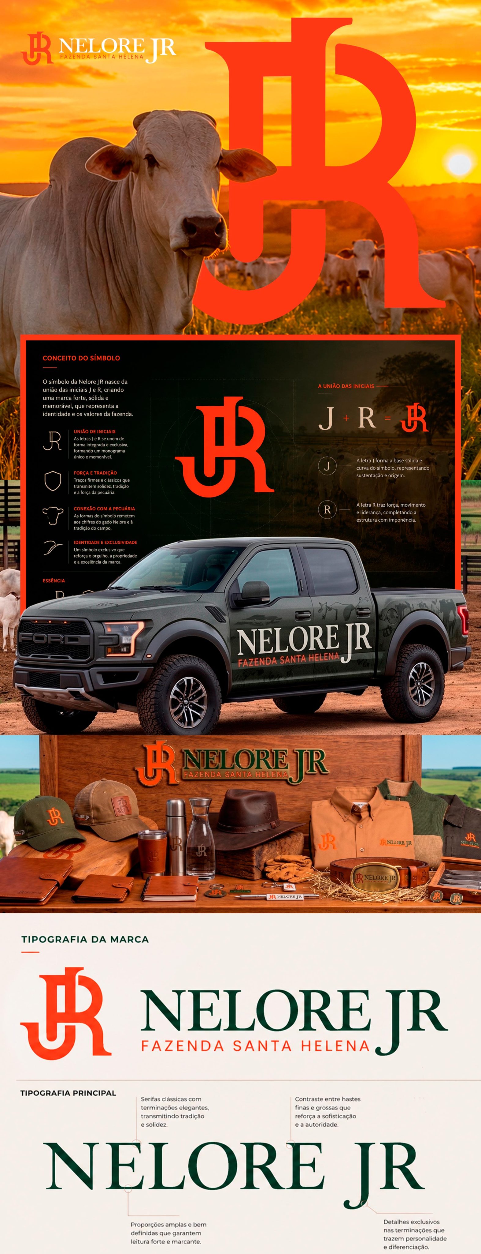 Criação de marca para fazenda de gado - Nelore JR